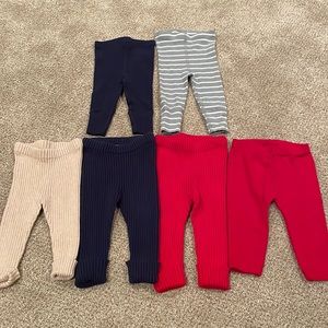 Hanna Andersonn baby girl leggings 3-6 mo, 6-12 mo. LOT DEAL. 6 pairs leggings.